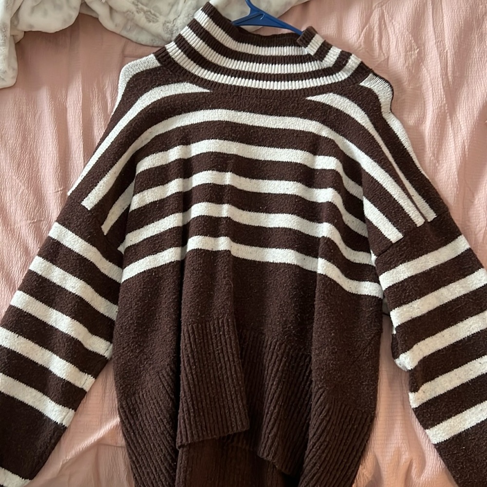 Striped turtleneck sweater